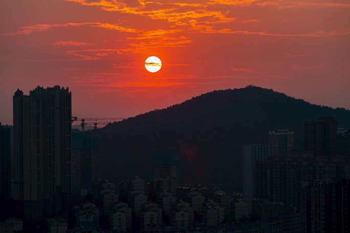 城市日落