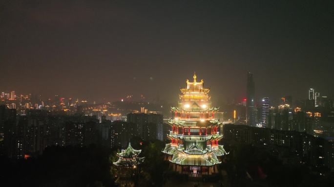 重庆鸿恩寺夜景航拍重庆夜景城市风光风景