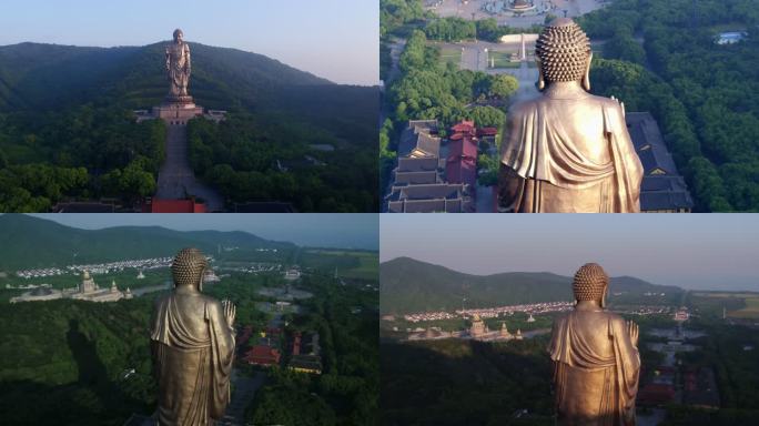 航拍无锡灵山大佛全身像灵山景区大全景