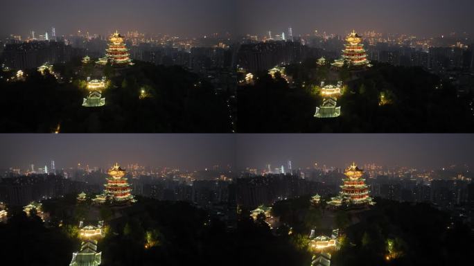 重庆鸿恩寺夜景航拍重庆夜景城市风光风景