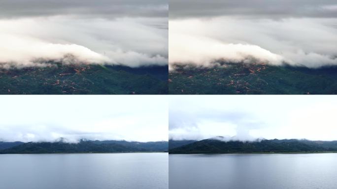 云海，山，湖泊，云雾 延时