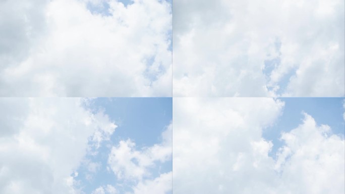 白云飘动舒展膨胀延时摄影 4K分辨率