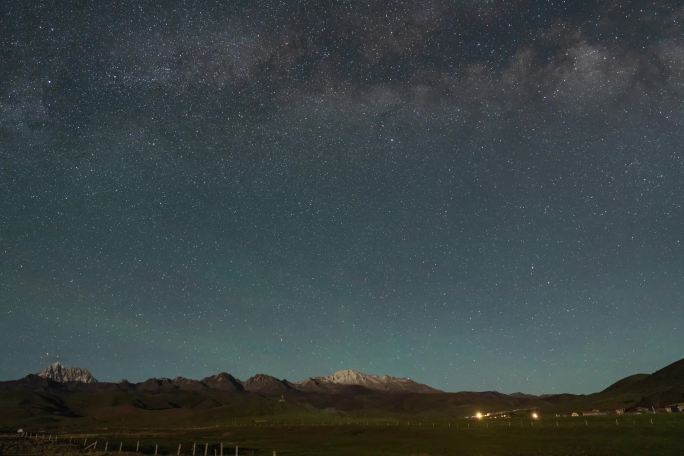 川西塔公草原星空延时