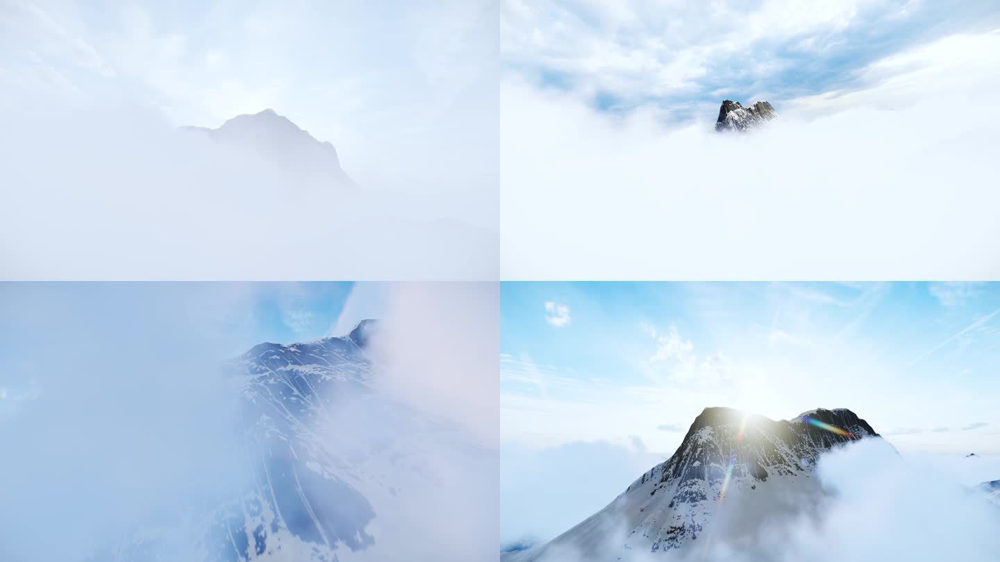 云海雪山山峰空镜合集