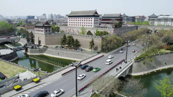 西安南门城墙城楼风景