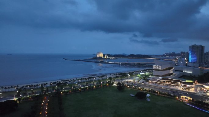 珠海海天公园露营夜景