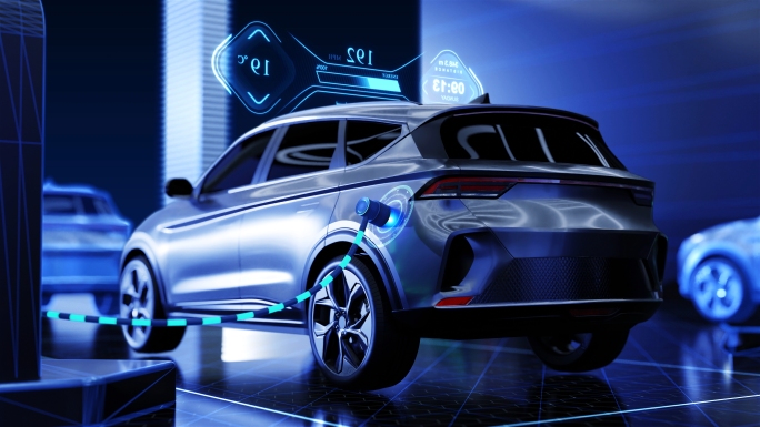 科技新能源汽车充电站充电桩双碳环保碳达峰