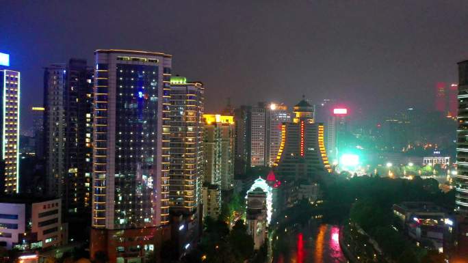 贵阳城市夜景航拍4K