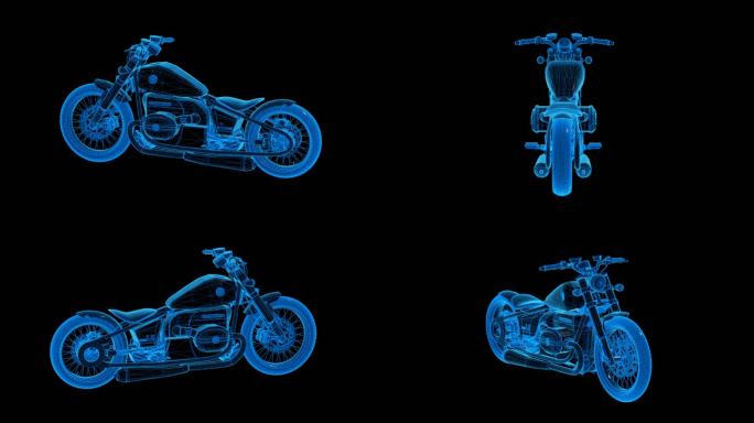 宝马摩托车蓝色科技线条通道素材