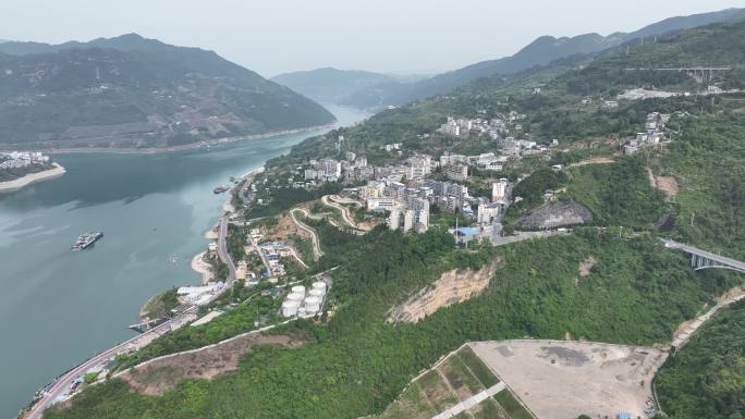 长江巴东段风景4K航拍