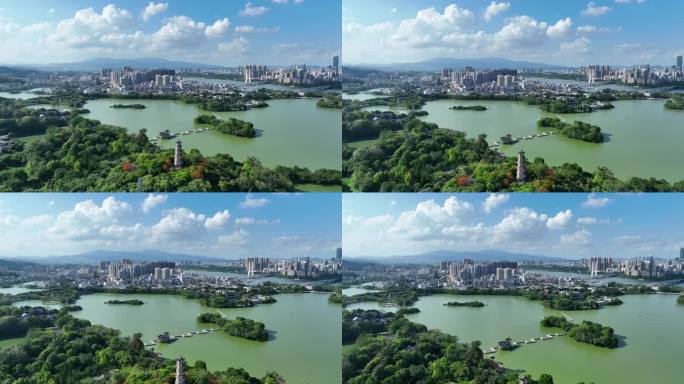 惠州西湖泗洲塔航拍大景