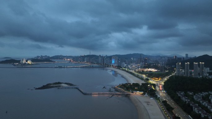 珠海海天公园露营夜景