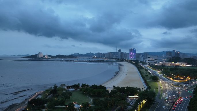 珠海海天公园露营夜景