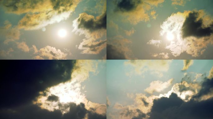 延时云变化太阳穿透云层日落延时天气变化光