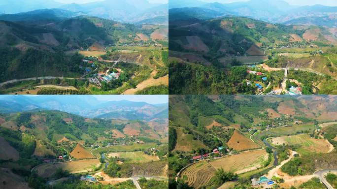 红河对岸的越南小山村