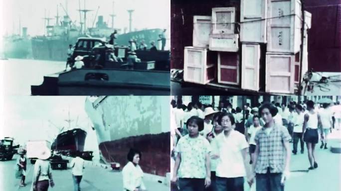 60年代上海外滩黄浦江港口码头