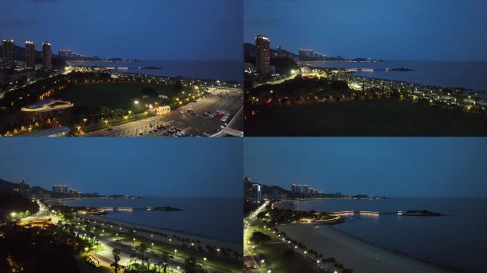 珠海海天公园露营夜景日月贝城市东岸