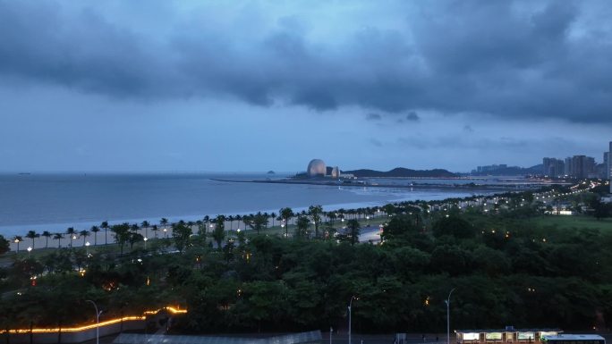 珠海海天公园露营夜景