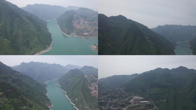 巴东县巫峡口大景4K航拍