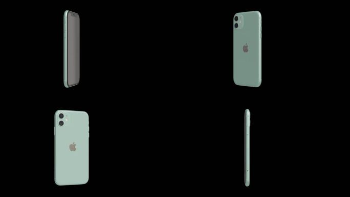 苹果iPhone 11绿色手机透明背景