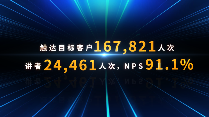 蓝色科技数据跳动文字跳动AE模板