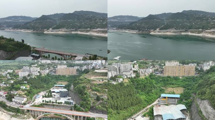 巴东县沿江大道凉水溪大桥4K航拍