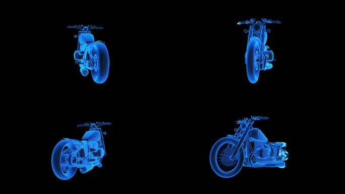 宝马摩托车全息蓝色科技通道素材