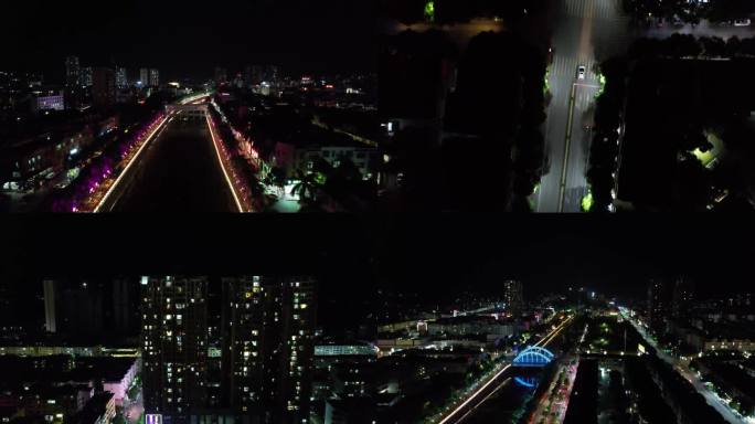 无人机城市夜景跟车