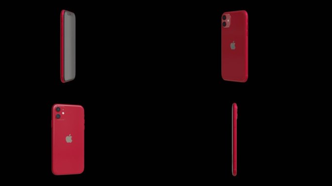 苹果iPhone 11红色手机透明背景