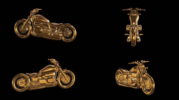 宝马摩托车黄金版效果展示通道素材