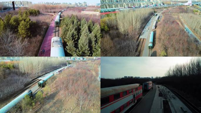 吉林省长春市工业轨迹公园 废弃火车车厢