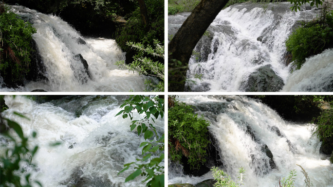 森林水滴山水泉水瀑布河水河流树林饮用水源