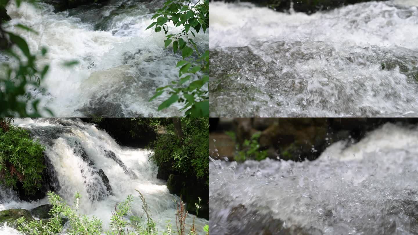 森林水滴山水泉水瀑布河水河流树林饮用水源