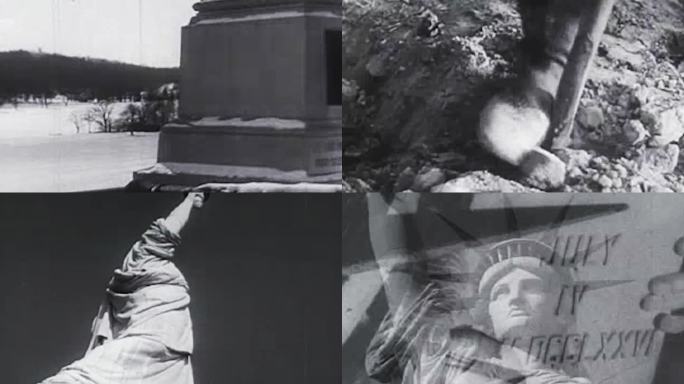 60年代美国纽约基建自由女神像