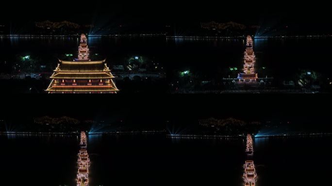潮州广济桥航拍夜景