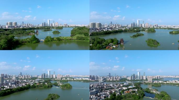 【4K】航拍惠州惠城区蓝天白云大景