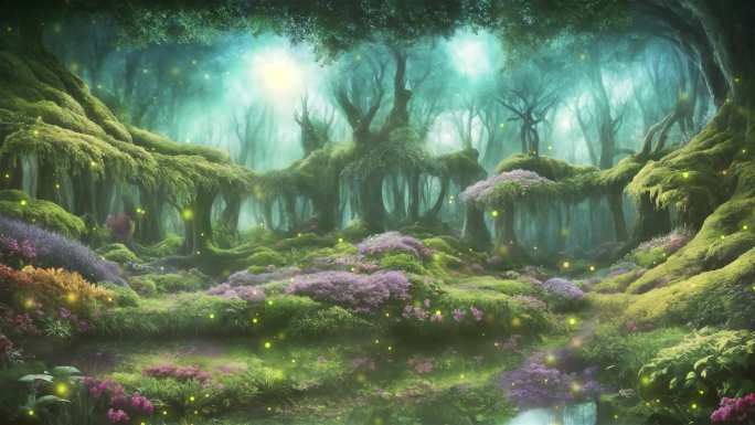 梦幻森林8 童话奇幻世界 下雨 4K背景