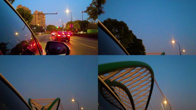 汽车窗外的风景夜景视频素材