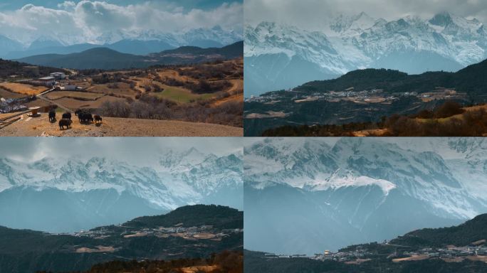 云南旅游风光德钦梅里雪山雾农顶观景台视角