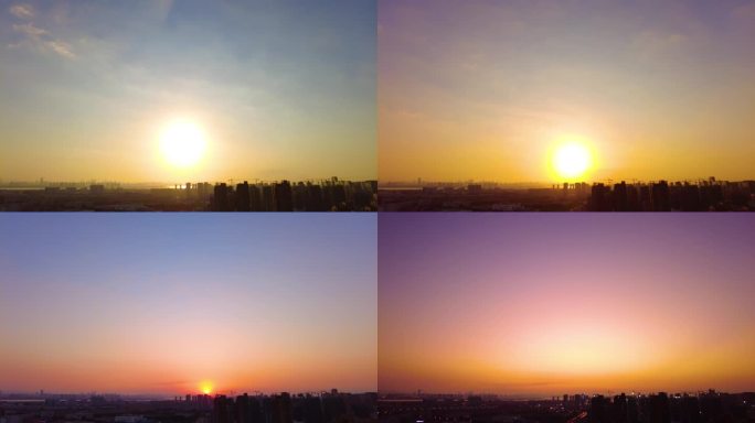 城市夕阳西下日转夜延时摄影风景视频素材