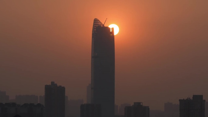 东莞轨道交通大厦落日