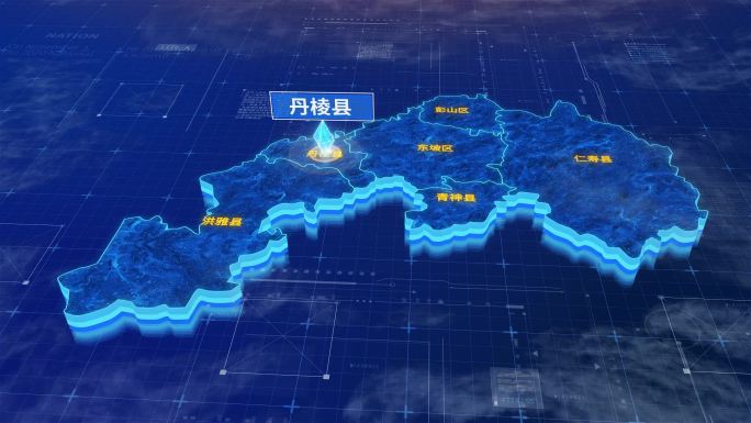 眉山市丹棱县三维蓝色科技地图
