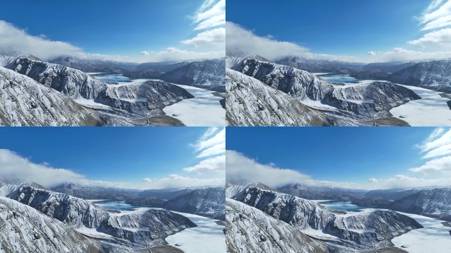 新疆喀什帕米尔高原班迪尔湖蓝湖自然风光
