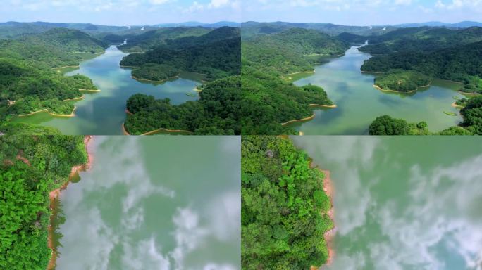 广州青山绿水，绿色生态发展，延时航拍