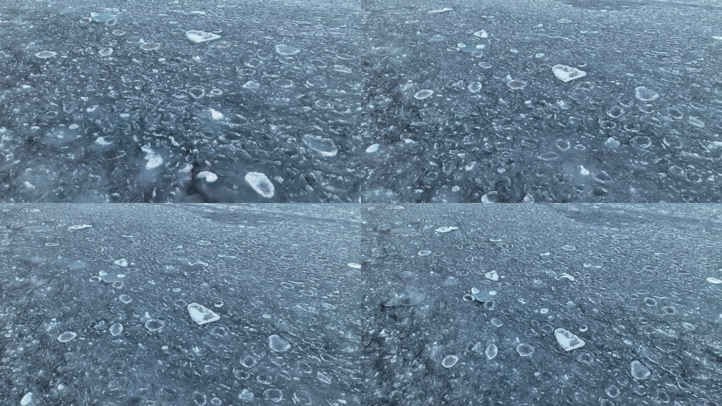 新疆赛里木湖蓝冰自然风光