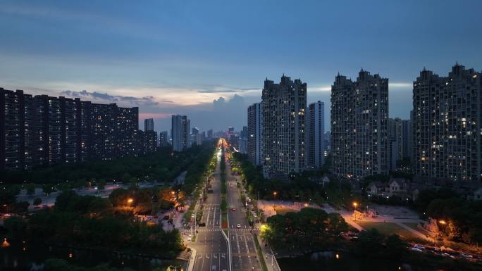 钱塘区沿江生活区夕阳