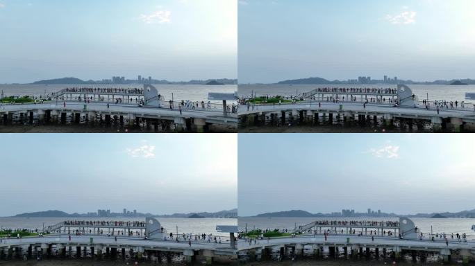 虎门大桥观景台人群