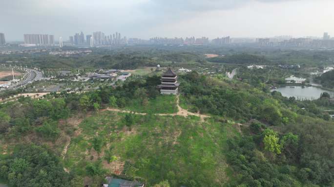 航拍南宁青秀山风景区