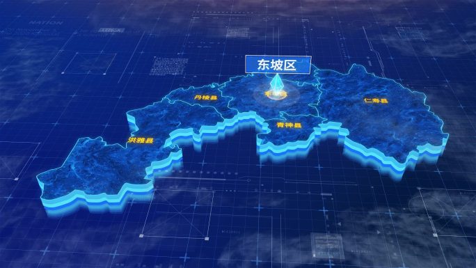 眉山市东坡区三维蓝色科技地图