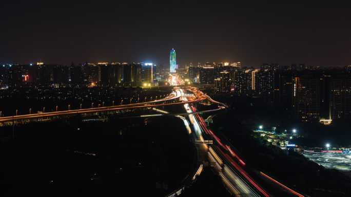 【4K】郑州玉米楼远景大气延时